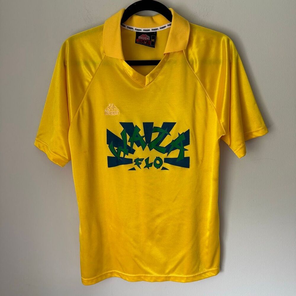 Vintage Kappa Gara Yellow Soccer Jersey Shirt Blokecore 90s Streetwear Size S